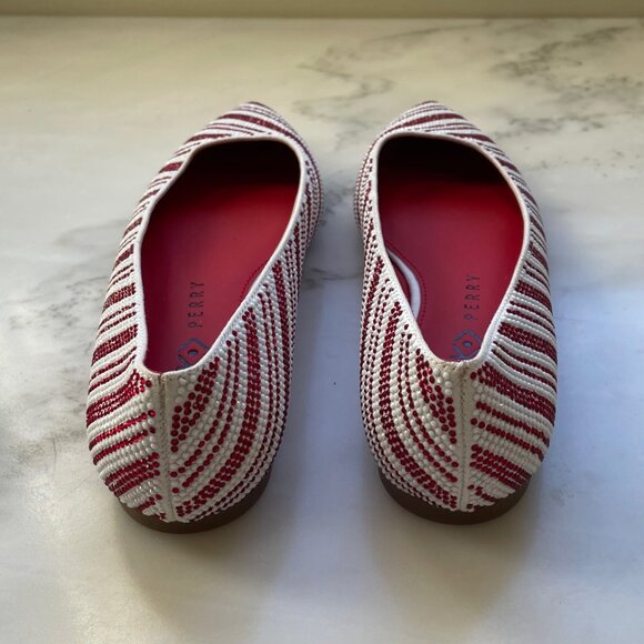 Katy Perry Hollie Ballet in Red/White, Size 6 - Picture 3 of 4